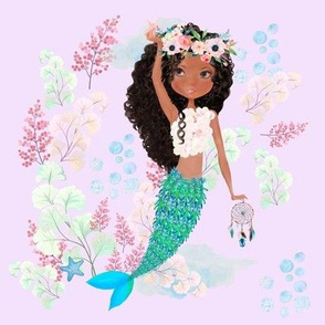 8" Chloe the Mermaid Stand Alone Lilac
