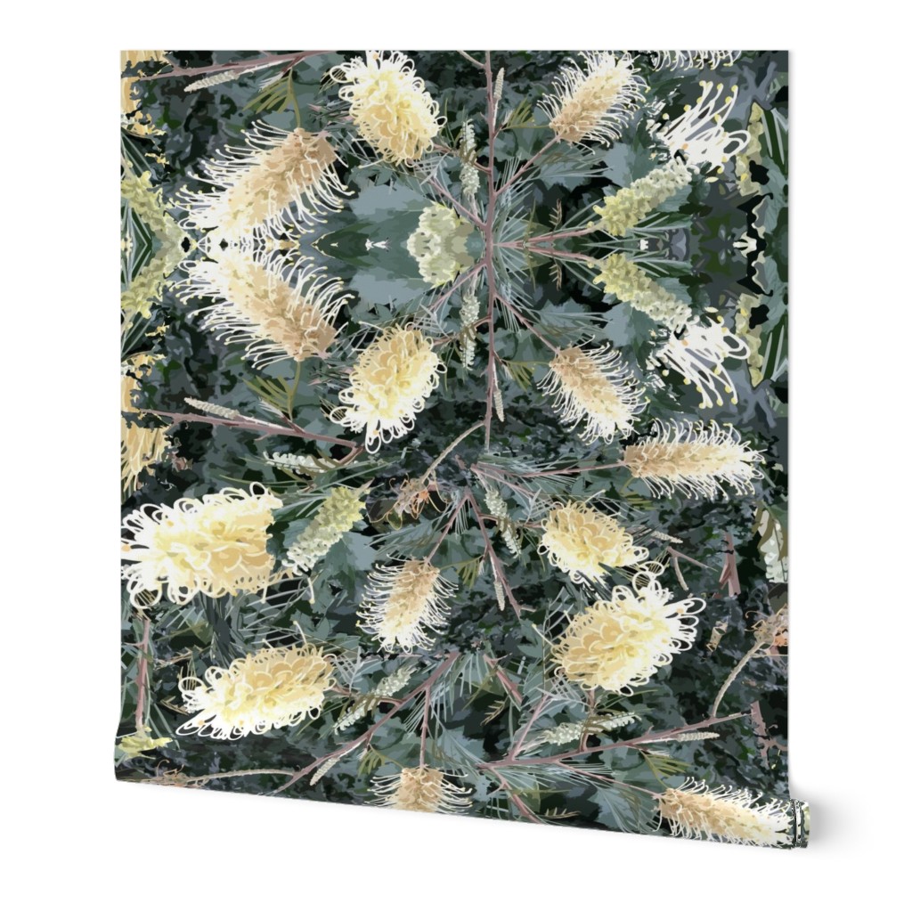 English Victorian Banksia Christmas Sage Winter White