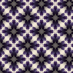 Purple Butterflies Cream Kaleidoscope Pattern 