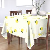 large - bright yellow lemons on yellow