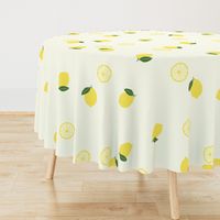 large - bright yellow lemons on yellow