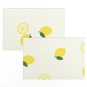 large - bright yellow lemons on yellow