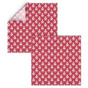 Red Skull and Crossbones Lace on White