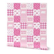 mama bear - patchwork woodland wholecloth - bright pink