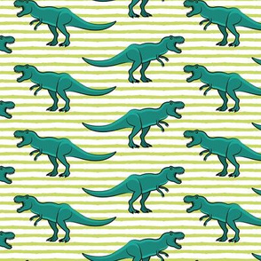 trex - green stripes - dinosaur 