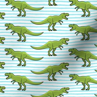 trex - blue stripes - dinosaur 