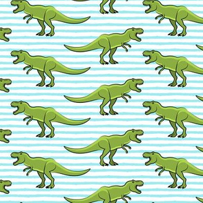 trex - blue stripes - dinosaur 