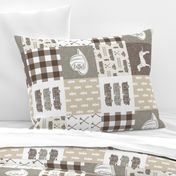 firefighter patchwork fabric - plaid -  brown (90)