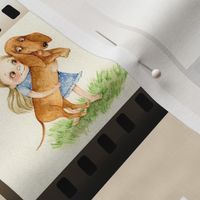 Dachshund Border Quilt Film tile fabric Doxie Sausage Dog Izmaylova