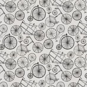 Monochrome Vintage Bicycles On Soft Grey (small)