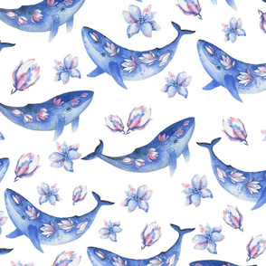 Blue magnolia whale