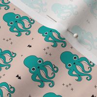 Adorable squid fish octopus geometric ocean theme under water deep sea paradise boys SMALL