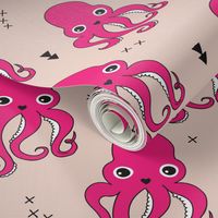 Adorable squid fish octopus geometric ocean theme under water deep sea paradise girls SMALL