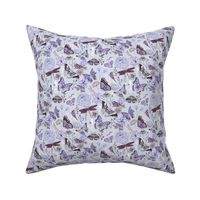 Dragonflies, Butterflies And Moths In Baby Blue,  Purple Amethyst And Grey - Small