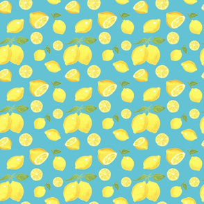 Lemons on teal