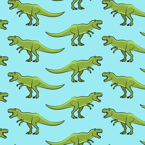 t-rex  - dinosaur  on blue