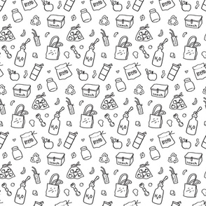 zero waste pattern black and white