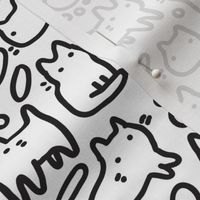 Doodle cute kitty cats funny pattern