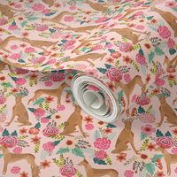 pharaoh hound floral dog breed fabric pink