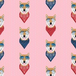 shiba inu summer sunglasses dog breed fabric pink