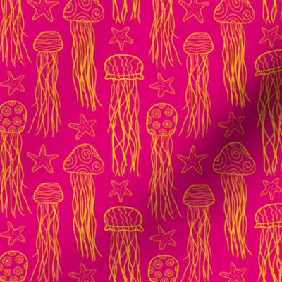 Jellyfish Doodle on Pink