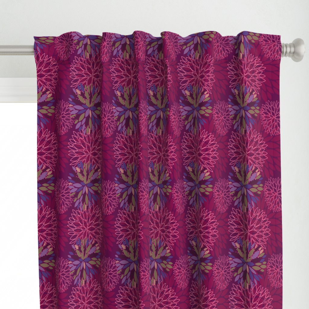 violet & purple autumn flowers pattern