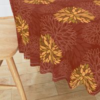 Red and Orange Autumn flowers pattern