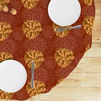 Red and Orange Autumn flowers pattern