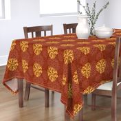 Red and Orange Autumn flowers pattern