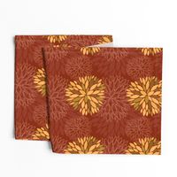 Red and Orange Autumn flowers pattern