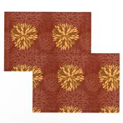 Red and Orange Autumn flowers pattern