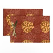 Red and Orange Autumn flowers pattern