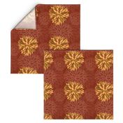 Red and Orange Autumn flowers pattern
