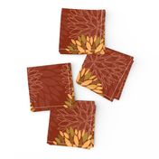 Red and Orange Autumn flowers pattern