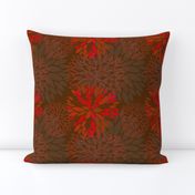 Red and Grey Autumn Flowers pattern