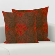 Red and Grey Autumn Flowers pattern