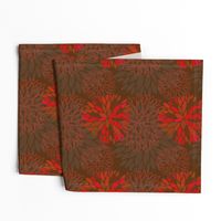 Red and Grey Autumn Flowers pattern