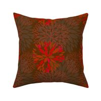 Red and Grey Autumn Flowers pattern