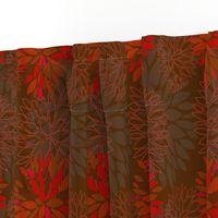 Red and Grey Autumn Flowers pattern