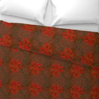 Red and Grey Autumn Flowers pattern