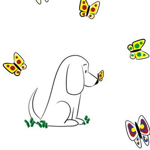 Doodle Bassets and Butterflies (Large)