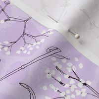 Baby Breath twigs in purple