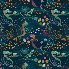 Mermaid Fabric, Wallpaper and Home Decor