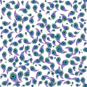peacock feather ditsy print (blues and purples)