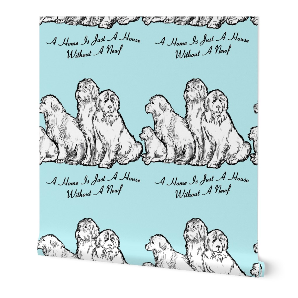 Newfoundland dog home vs house fabric or wallpaper