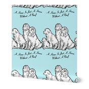 Newfoundland dog home vs house fabric or wallpaper