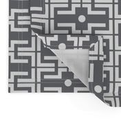 18-06G Gray grey bold large scale geometric abstract white _ miss chiff designs