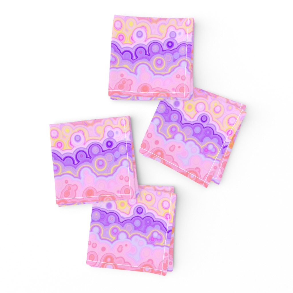 SUNRISE pink coral purple magma clouds bubbles stripes 4