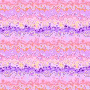 SUNRISE pink coral purple magma clouds bubbles stripes 4