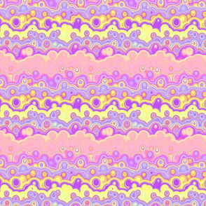 SUNRISE pink coral yellow purple clouds bubbles stripes 2 PSMGE